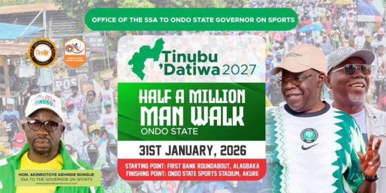 ORGANISER POSTPONES TINUBU/ DATIWA HALF A MILLION MAN WALK